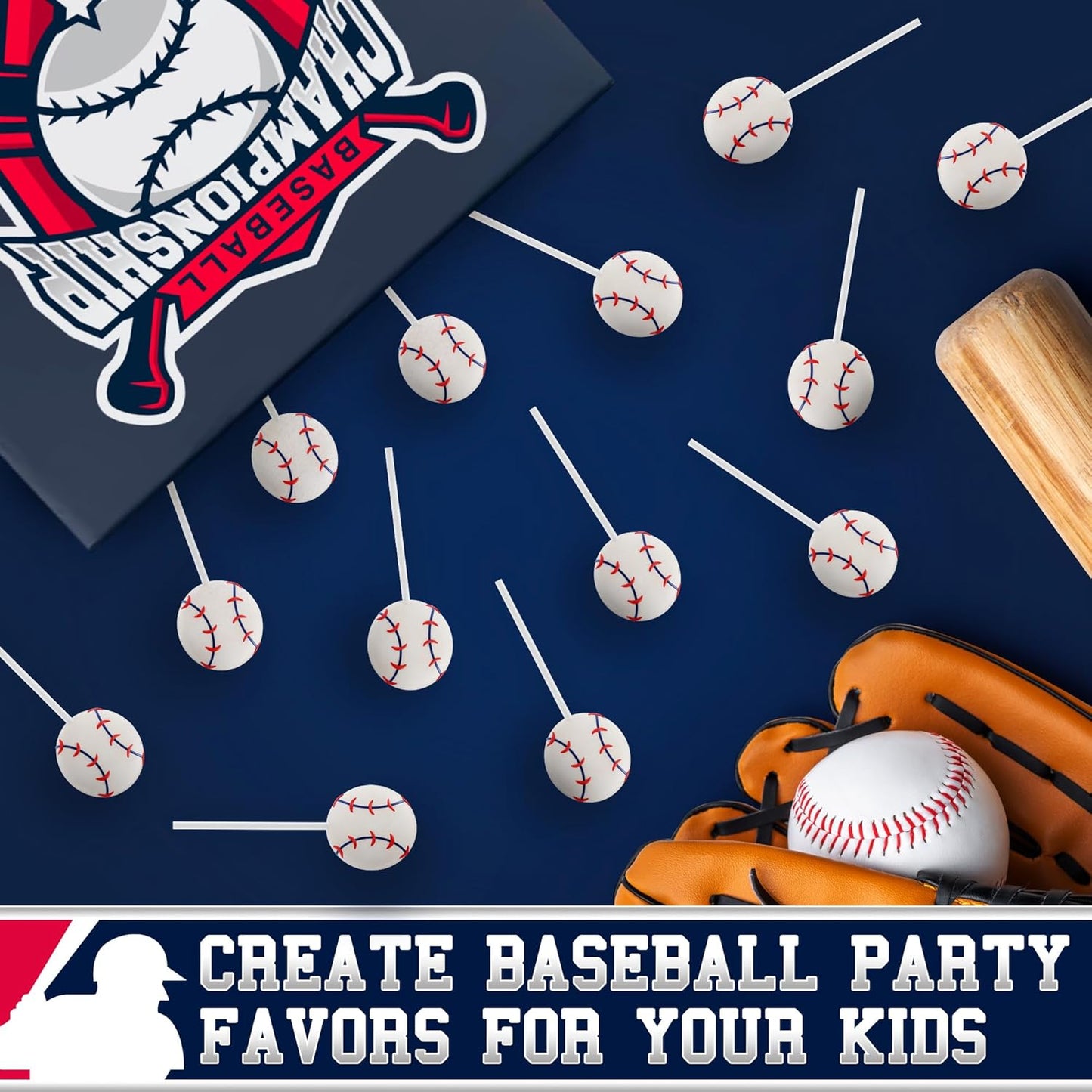 Baseball Lollipops 12pk - Baseball Candy