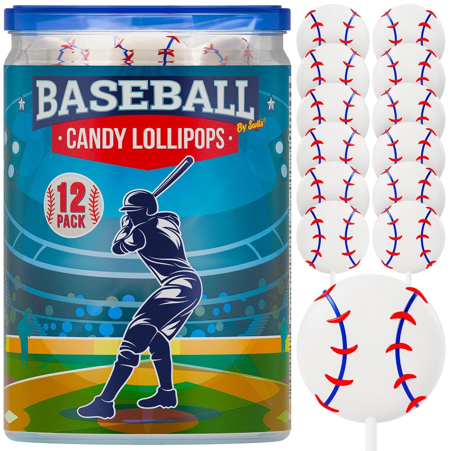 Baseball Lollipops 12pk - Baseball Candy