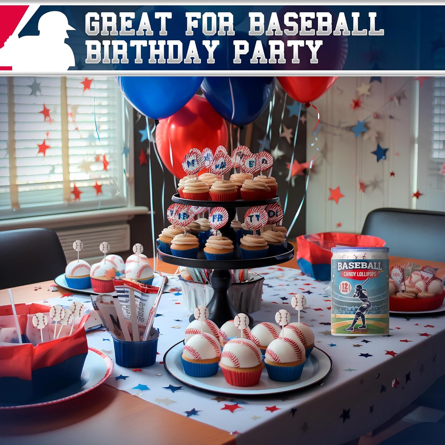 Baseball Lollipops 12pk - Baseball Candy