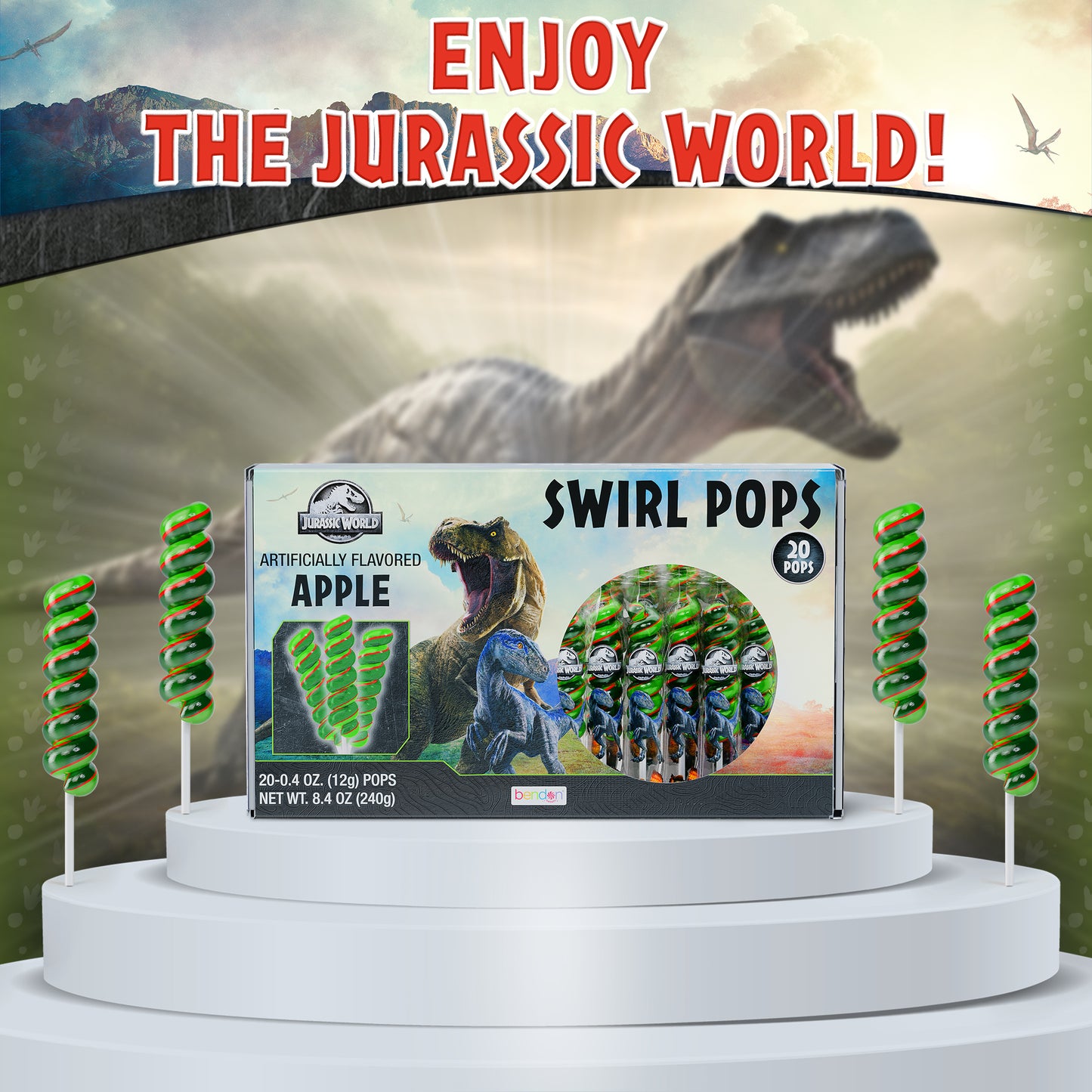 Jurassic World Lollipops 20pk- Jurassic World Candy