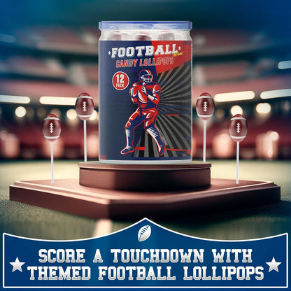 12 Football Lollipops in Traditional Colors – Perfect for Football Parties
